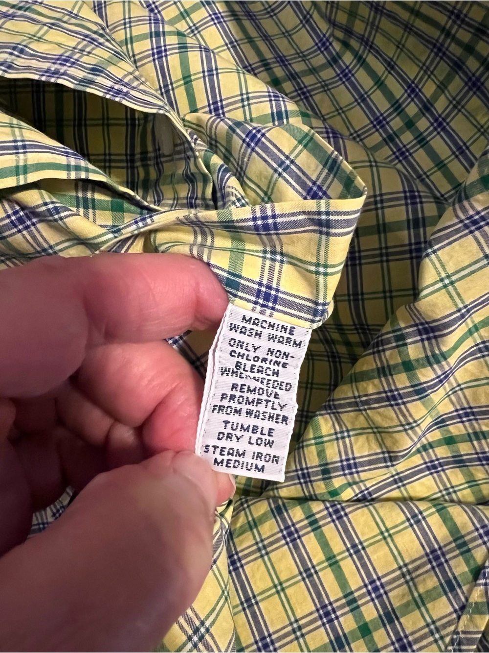 Ralph‎ Lauren Short-Sleeve Plaid Button-Down Shirt - Yellow & Blue Size Medium - Picture 10 of 10